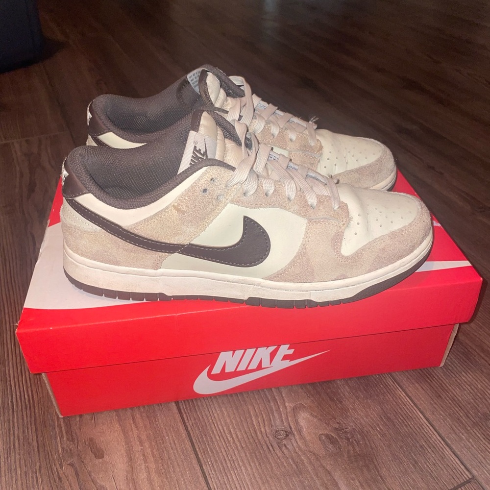 Nike Dunk Low in Beige and Dark Brown